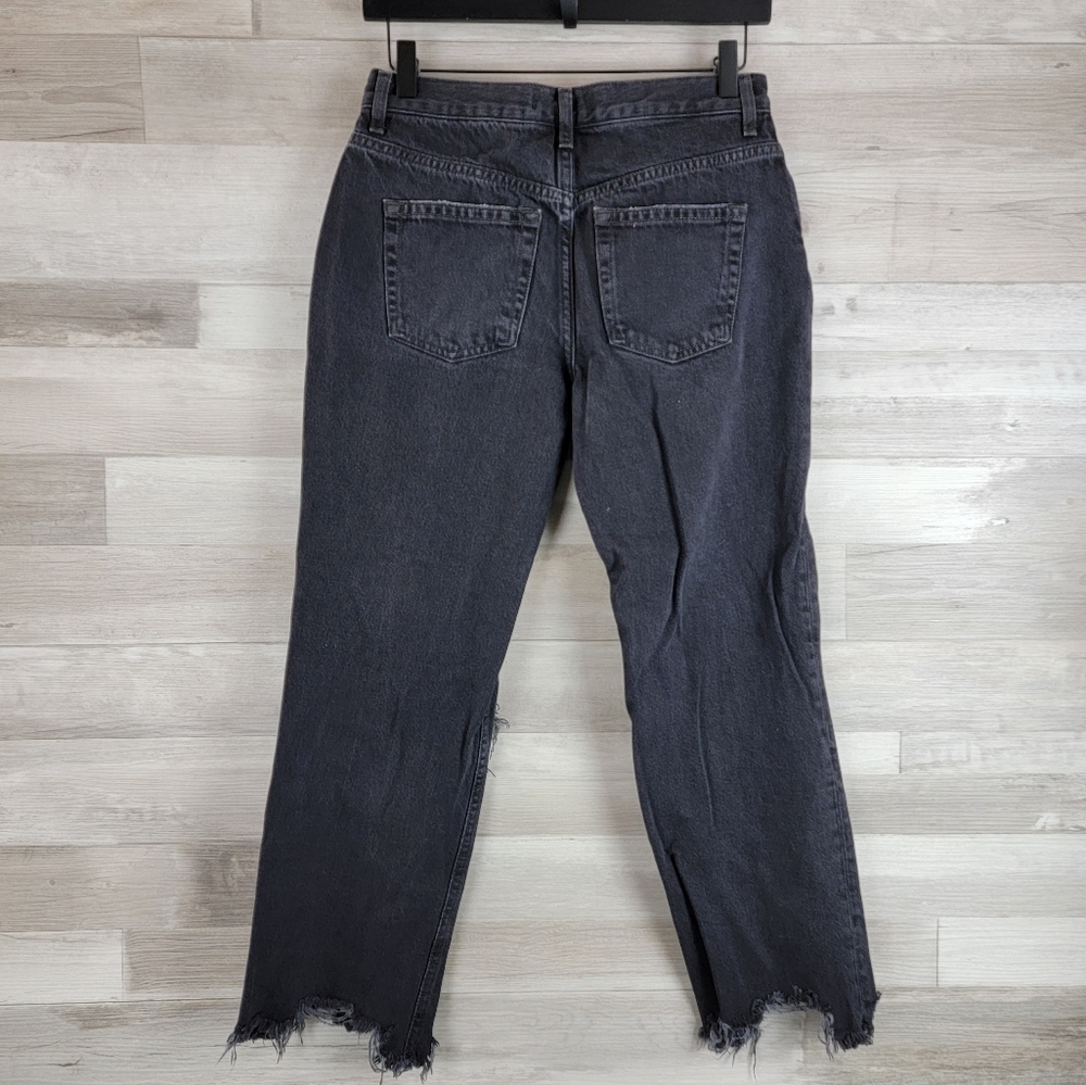 We The Free Maggie Mid Rise Straight Washed Black Distressed Jean Women's 26 - Picture 4 of 16